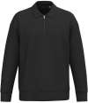 NS432 Native Spirit Unisex 1/4 Zip Sweatshirt with Polo Collar Black colour image